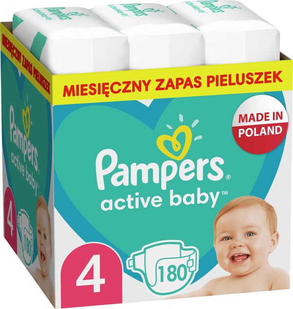Pampers Active Baby Πάνες Νο 4, 9-14kg, 180 Τεμάχια