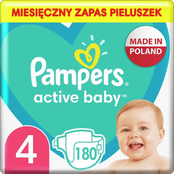 Pampers Active Baby Πάνες Νο 4, 9-14kg, 180 Τεμάχια