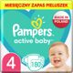 Pampers Active Baby Πάνες Νο 4, 9-14kg, 180 Τεμάχια