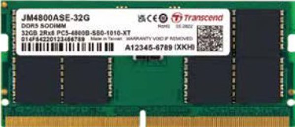 Μνήμη για φορητό υπολογιστή Transcend 16GB JM DDR5 4800 SO-DIMM 1RX8