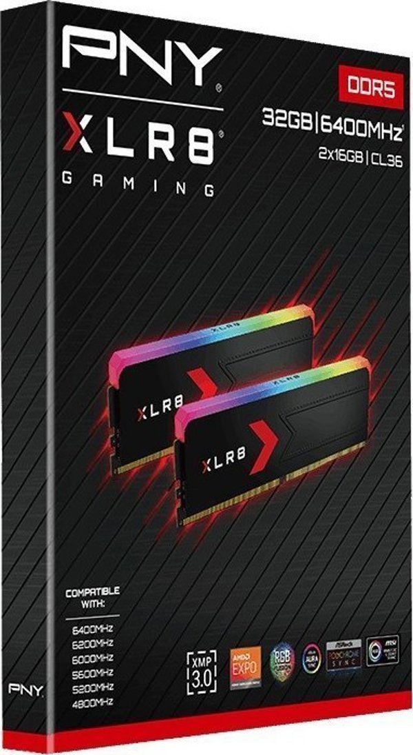 Μνήμη PNY XLR8 RGB DDR5 32GB 6000MHz CL36 (MD32GK2D5600036XRGB)