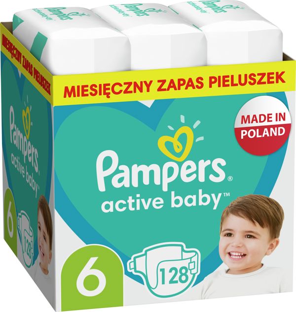 Pampers Active Baby Πάνες Νο 6, 13-18 kg, 128 Τεμάχια