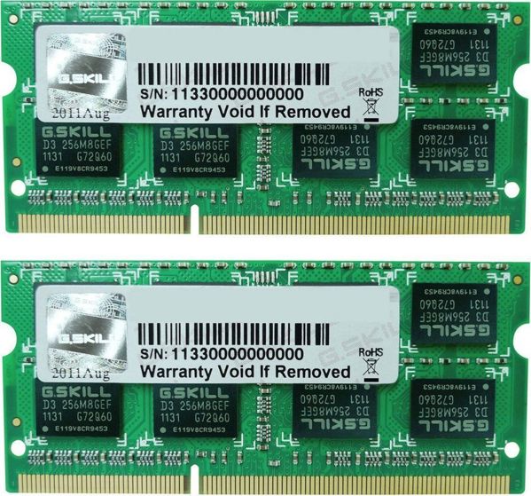 Μνήμη για φορητό υπολογιστή G.Skill SODIMM, DDR3L, 16 GB, 1600 MHz, CL11 (F3-1600C11D-16GSL)