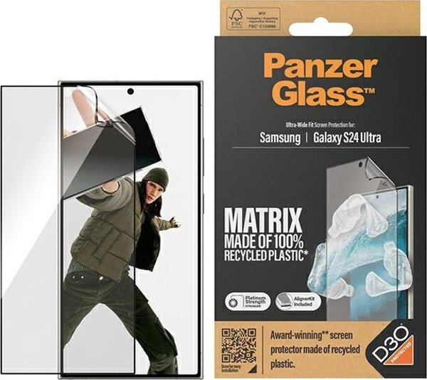 Προστασία Οθόνης PanzerGlass Ultra-Wide Fit Sam S24 Ultra S928 D3O Matrix 7355 Z Aplikatorem