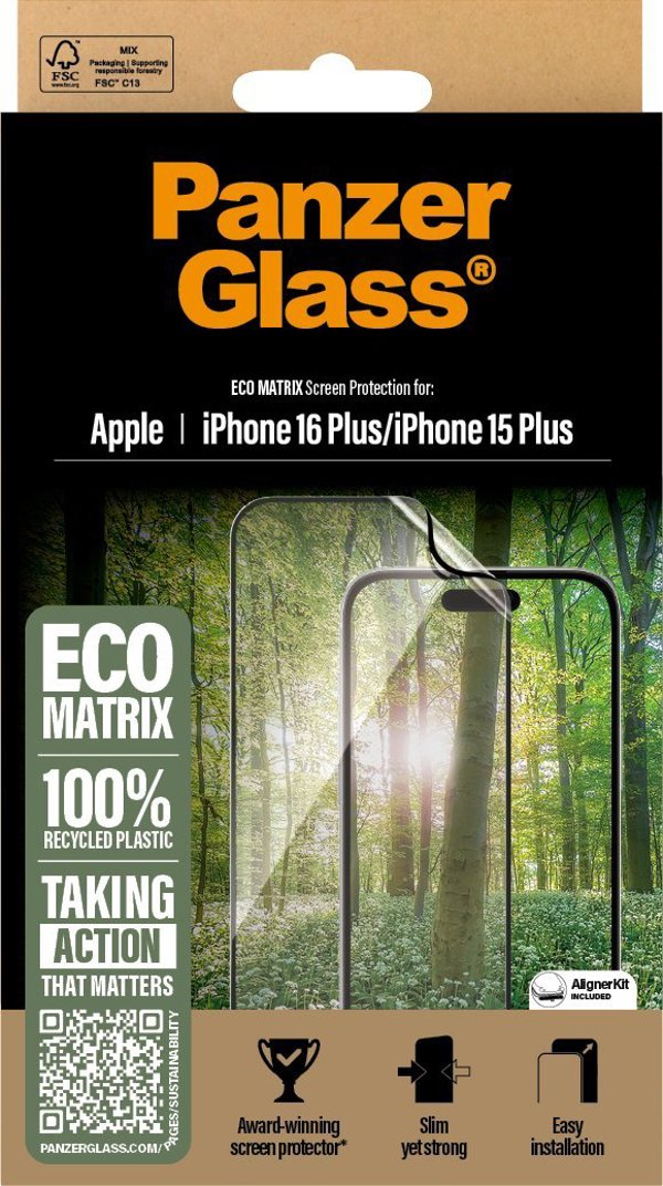 PanzerGlass PanzerGlass MATRIX Screen Protector iPhone 16 Plus 6.7" Ultra-Wide Fit 2871