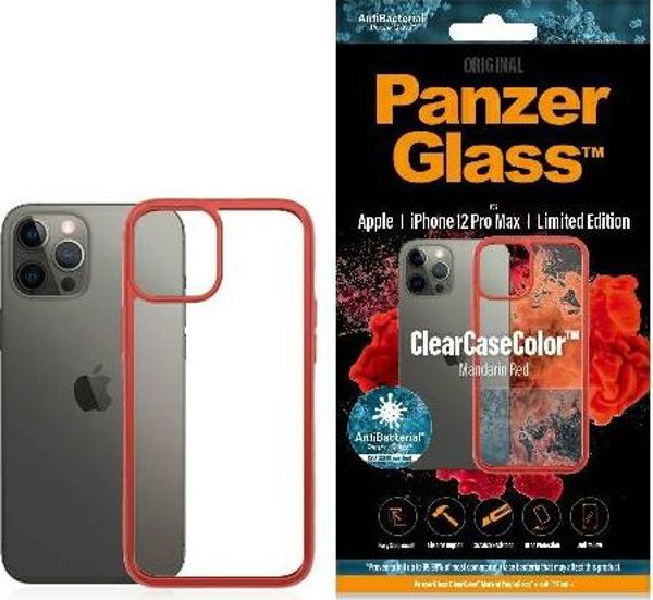 PanzerGlass Etui ClearCase για iPhone 12 Pro Max Mandarin Red Αντιβακτηριακό