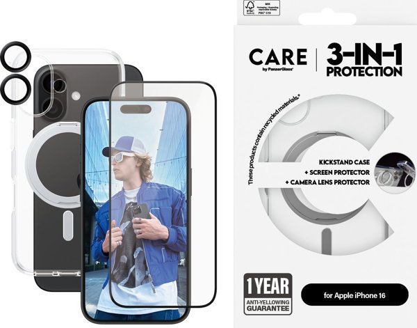PanzerGlass CARE Feature 3-in-1 Ceramic  iPhone '24 6.1"