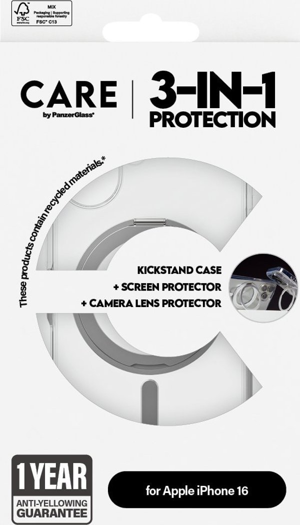 PanzerGlass CARE Feature 3-in-1 Ceramic  iPhone '24 6.1"