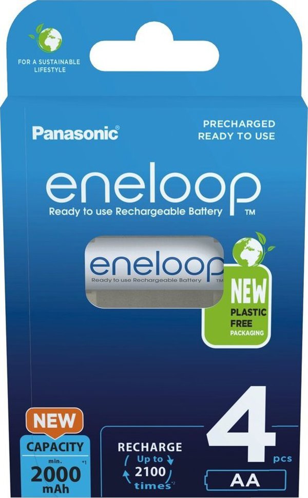 Panasonic Eneloop Επαναφορτιζόμενες Μπαταρίες AA / R6 2000mAh Ni-MH, 4 Τεμάχια