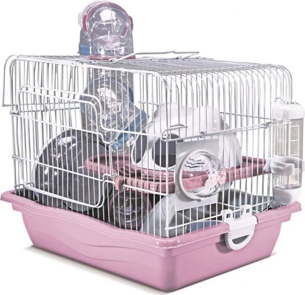 Panama Pet Κλουβί Τρωκτικών 35,5x26,6x27,5 εκ. Λευκό και Ροζ 8039670