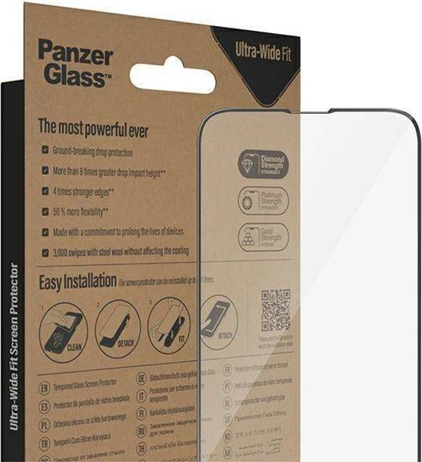 PanzerGlass PanzerGlass Ultra-Wide Fit - αντιβακτηριδιακό γυαλί για iPhone 14 / 13 Pro/ 13 μαύρο πλαίσιο