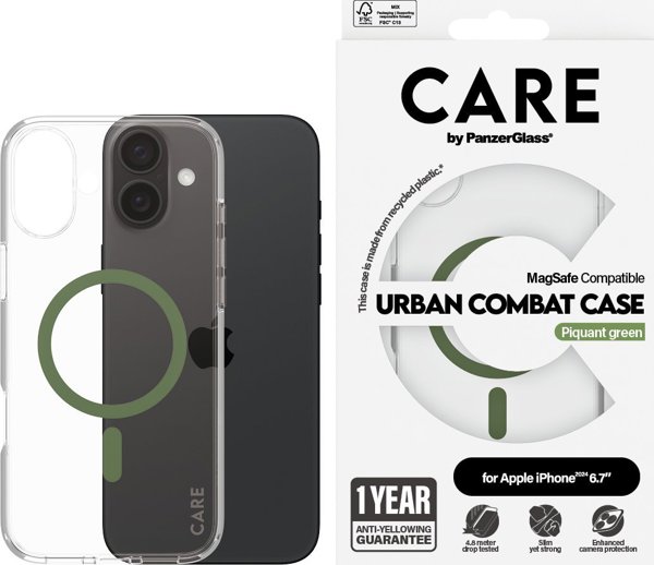 PanzerGlass CARE από PanzerGlass Flagship Θήκη iPhone 16 Plus 6.7" πράσινο/green MagSafe 1371