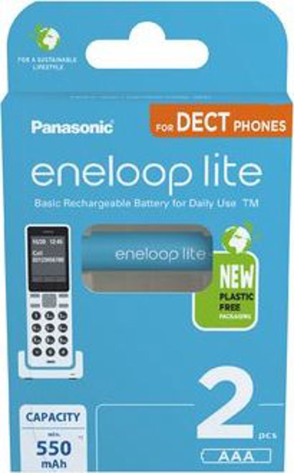 Panasonic Eneloop Lite AAA Επαναφορτιζόμενες Μπαταρίες NiMH 550mAh 1.2V, 2 Τεμάχια