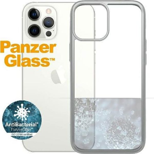 PanzerGlass Θήκη ClearCase για iPhone 12 Pro Max Satin Silver Αντιβακτηριδιακό