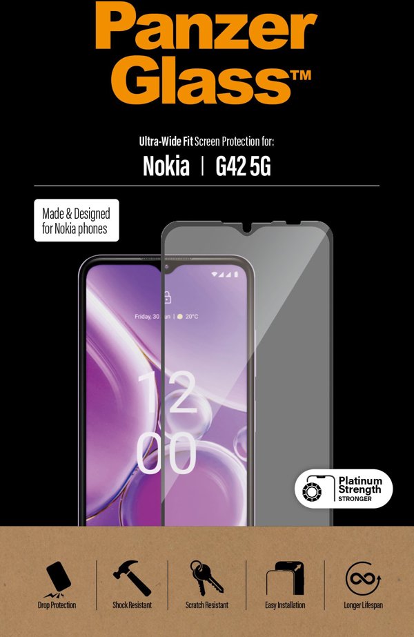 PanzerGlass Ultra-wide Fit tempered glass, Nokia G42 5G, black frame