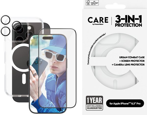 PanzerGlass CARE Flagship 3-in-1  iPhone '24 6.3" Pro