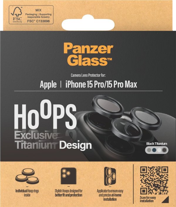 PanzerGlass PanzerGlass 1203, Apple, iPhone 15 Pro, iPhone 15 Pro Max, Bump resistant, Scratch resistant, Shock resistant, Black, 1 pc(s)