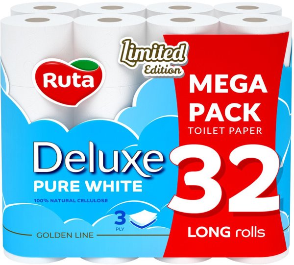 ΧΑΡΤΙ WXRUTA PUREWHITEDELUXE 32ΤΕΜ 3ΣΤΡΩΜΑΤΑ