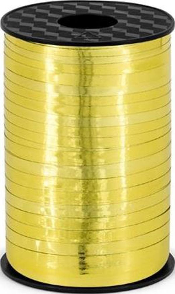 Party Deco Πλαστική μεταλλική κορδέλα χρυσή, 5 mm καθολική
