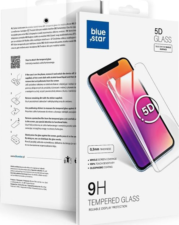 Partner Tele.com Tempered Glass Blue Star 5D - για iPhone 15/16 (full glue) μαύρο