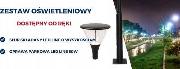 Φωτιστικό πάρκου NOLINA, 230Vac, 30W, 4500lm, μαύρο