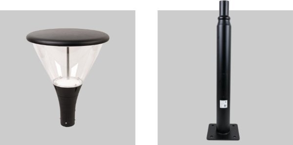 Φωτιστικό πάρκου NOLINA, 230Vac, 30W, 4500lm, μαύρο