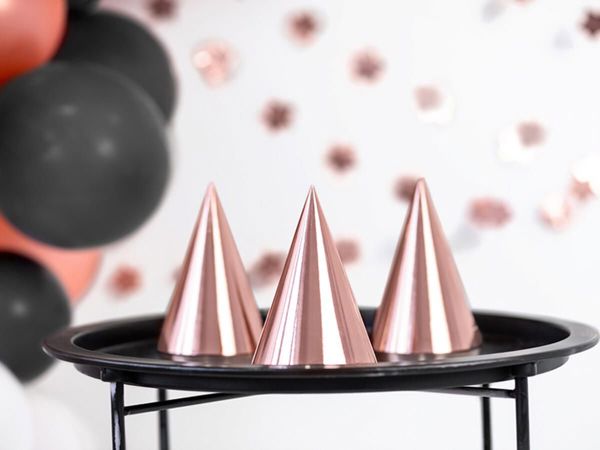 Party Deco Καπέλα ροζ χρυσό - 6 τεμ 6931913 5900779115637