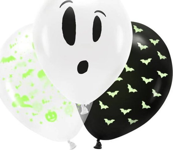 PartyDeco Μπαλόνια UV 27cm, BOO!, μίγμα ενός μεγέθους
