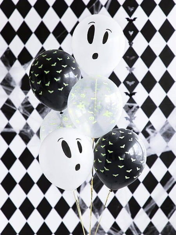 PartyDeco Μπαλόνια UV 27cm, BOO!, μίγμα ενός μεγέθους