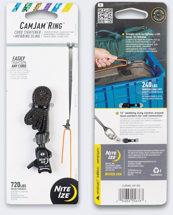 Nite Ize CamJam Ring Ιμάντας Στερέωσης με Πόρπη, 12ft (3.6m), Μαύρο Χρώμα