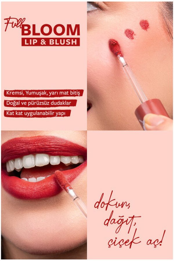 Pastel Full Bloom Lip&Blush Κραγιόν και ρουζ σε υγρή μορφή Blossom (80)