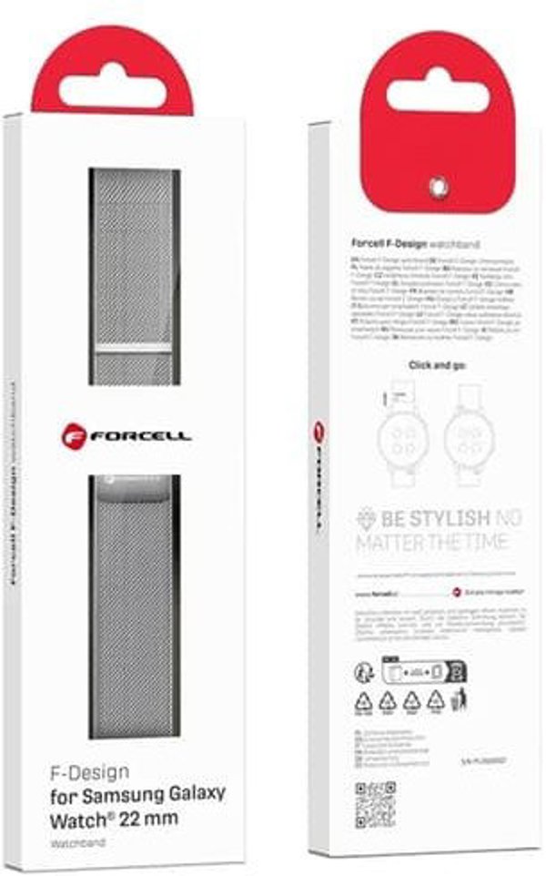 Μαγνητικό ατσάλινο λουράκι Forcell F-Design FS11 για Samsung Galaxy Watch 22 mm ασημί