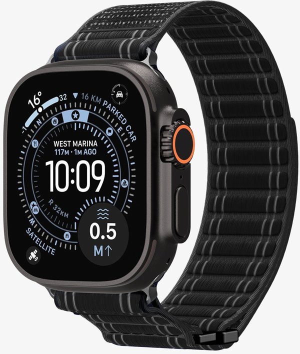 Pasek Spigen WBF0 Band Apple Watch 8 / 9 / 10 / 11 / Se / Ultra (44 / 45 / 46 / 49 Mm) Black