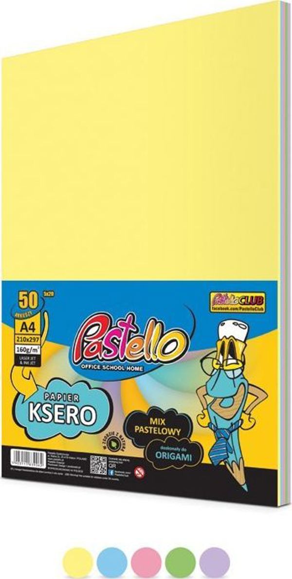 Χαρτί φωτοαντιγραφικό Pastello A4 160g, μείγμα χρωμάτων, 50 φύλλα 8130438 5902385953726