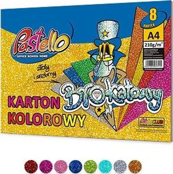 Pastello Χαρτόνι χρωματιστό με γκλίτερ PASTELLO A4 210G MIX 8ΧΡΩ Pastello