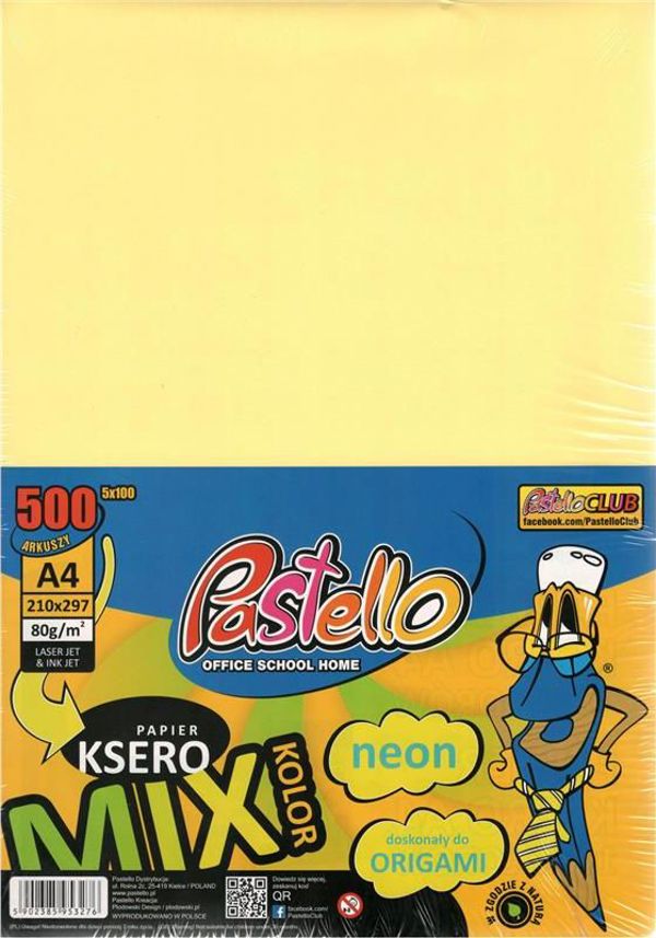 Χαρτί φωτοαντιγραφικού Pastello A4 80g, μείγμα χρωμάτων, 500 φύλλα 8130430 5902385953276