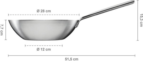 Patelnia Fiskars Norden steel Wok pan 28cm without coating