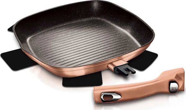Berlinger Haus Γκριλιέρα 28εκ. Metallic Line Rose Gold Edition, Σφυρήλατο Αλουμίνιο με Επίστρωση Γρανίτη