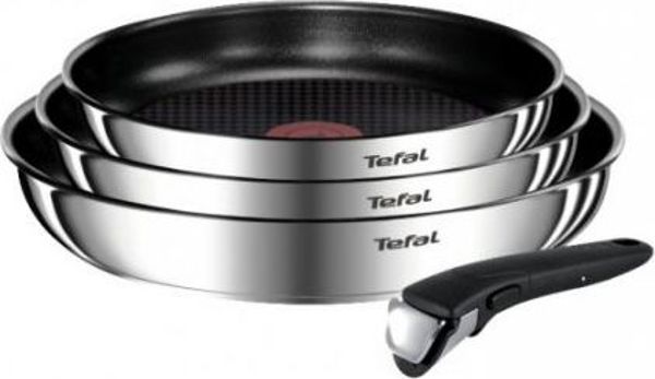 Tefal Σετ Τηγάνια, 22cm, 24cm & 28cm, Αντικολλητικά, Μαύρο Χρώμα