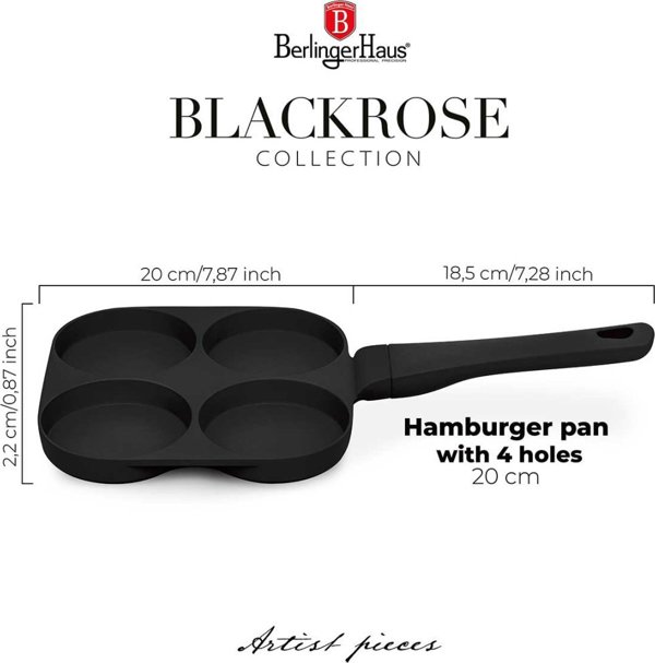 ΤΗΓΑΝΙ ΤΙΤΑΝΙΟΥ 26cm ΓΙΑ ΜΠΙΦΤΕΚΙΑ ΑΥΓΑ Berlinger Haus BH-7797 BLACK ROSE