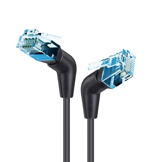 Techly Καλώδιο Δικτύωσης Patchcord Cat6a U/FTP 1.5m 100% Χαλκός, Γωνιακό Περιστρεφόμενο Slim