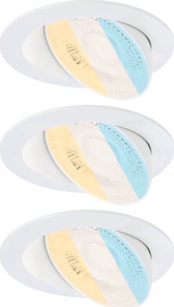 Paulmann Σετ ενσωματωμένων φωτιστικών ANMUS LED DIM 3X5W 700lm 105mm 2700K-6500K IP20 230V λευκό / αλουμίνιο