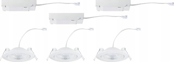 Paulmann Σετ ενσωματωμένων φωτιστικών ANMUS LED DIM 3X5W 700lm 105mm 2700K-6500K IP20 230V λευκό / αλουμίνιο