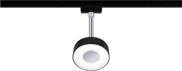Σύστημα Paulmann URail Spot Circle 1x5W Czarny Mat/Chrom 230V Metal 4000K ρυθμιζόμενο
