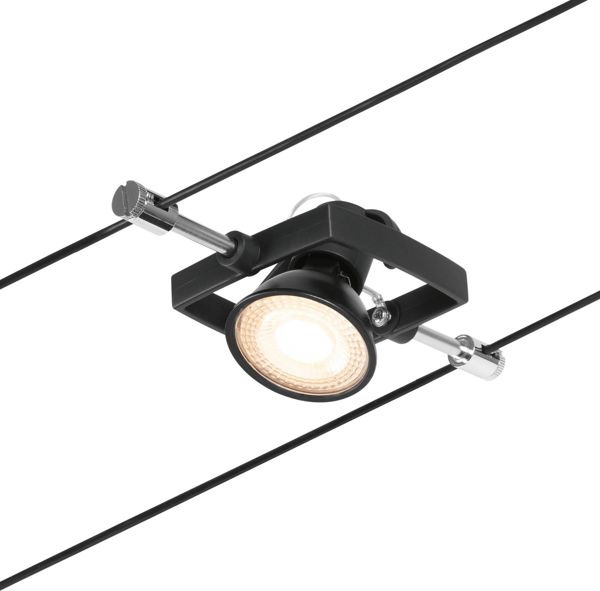 Paulmann Wire σετ MacII max5x10W GU5,3 Μαύρο ματ/Χρώμιο 12V DC 60VA Μέταλλο/Πλαστικό