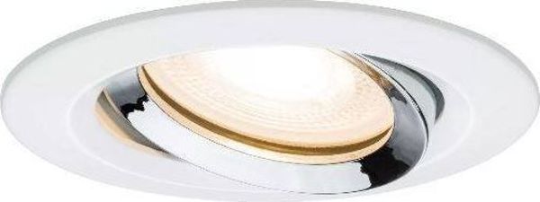 Paulmann Premium Ενσωματωμένο φωτιστικό Nova IP65 κινητό μέγ. 1x35W GU10/GU5,3 51mm Λευκό Χρώμιο/Αλουμίνιο