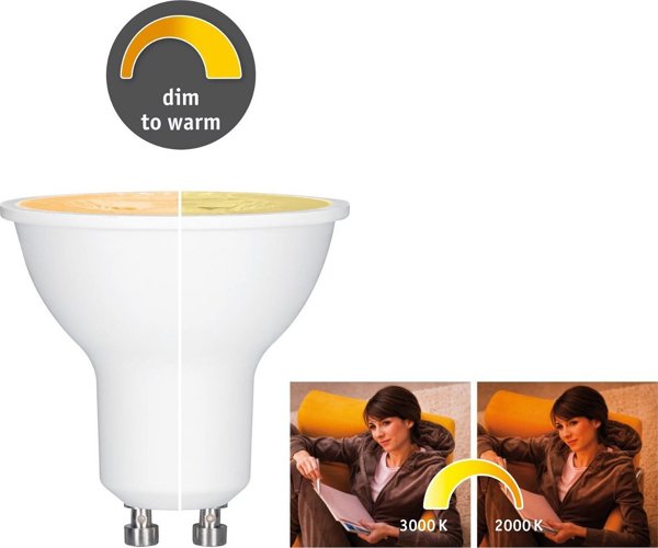 Πηγή LED GU10 350lm 6W 230V ρύθμιση θερμοκρασίας 1800-3600K