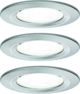 Paulmann Σετ Ενσωματωμένο Φωτιστικό Nova σταθερό LED IP44 3x6,5W 4000K 230V GU10 51mm Βουρτσισμένο Σίδερο/ Αλουμίνιο