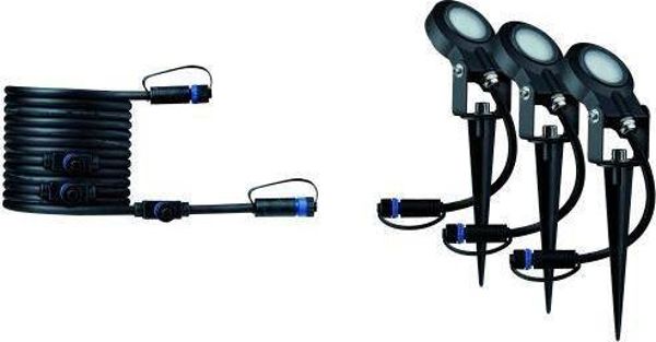 Προβολέας Paulmann Outdoor Plug and Shine Sting IP67 3000K 3x6W 24V σετ επέκτασης με δυνατότητα ρύθμισης φωτεινότητας