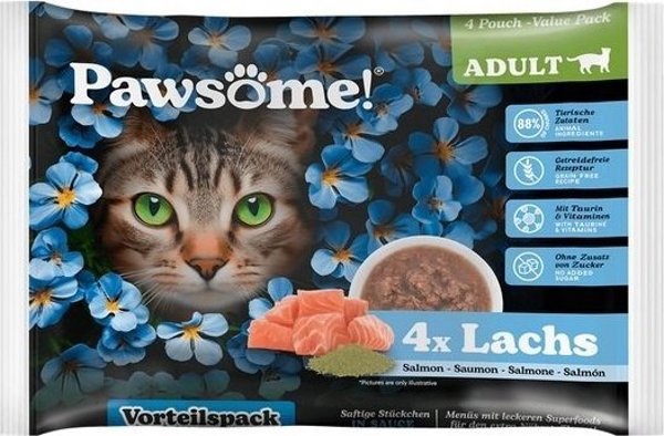 Pawsome Pawsome Adult Lachs - σολομός φακελάκια 4x85g